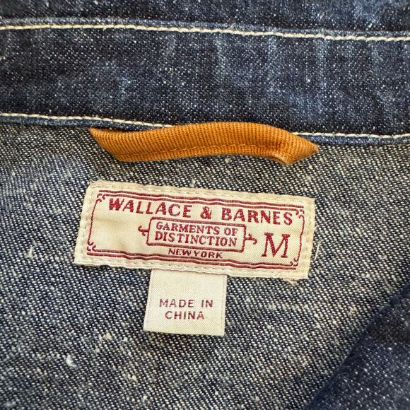 Wallace & Barnes Men's Denim Barn Coat Button Down Chore Jacket Medium - Picture 3 of 11